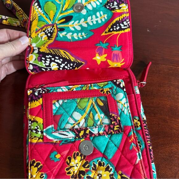 Vera Bradley Rumba Mini Hipster Crossbody Shoulder Bag Red Floral handbag purse - Picture 6 of 11